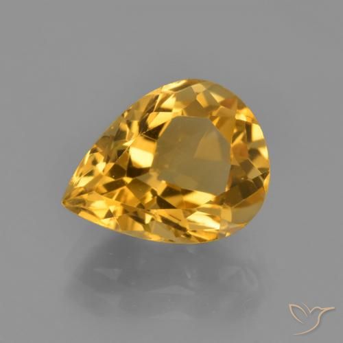 3.54ct Naturel Doré foncé Citrine, En forme de poire, VVS