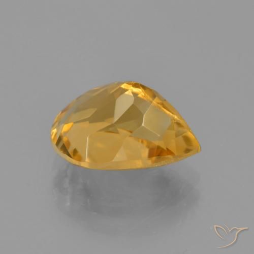 Citrine Doré foncé naturelle En forme de poire, 3.54 ct, VVS