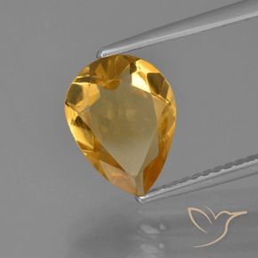 Citrine Orange doré profond naturelle En forme de poire, 2.07 ct, VVS