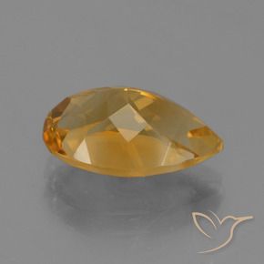 Citrine Doré-orange foncé naturelle En forme de poire, 3.93 ct, VVS-VS