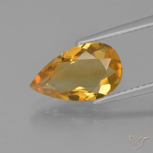 Citrine Doré-orange foncé naturelle En forme de poire, 1.97 ct, VVS-VS