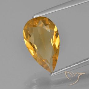 Citrine Doré-orange foncé naturelle En forme de poire, 1.97 ct, VVS-VS