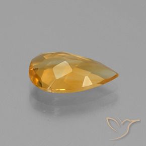 Citrine Doré-orange foncé naturelle En forme de poire, 1.97 ct, VVS-VS