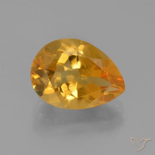 Citrine Or orange foncé naturelle En forme de poire, 3.24 ct, VVS-VS