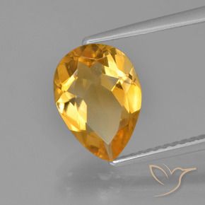 Citrine Or orange foncé naturelle En forme de poire, 2.01 ct, VVS-VS