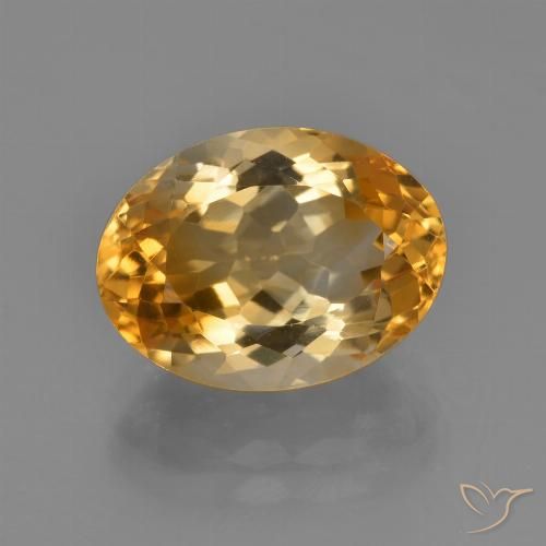 Citrine Doré moyen-foncé naturelle ovale, 5.69 ct, VVS-VS