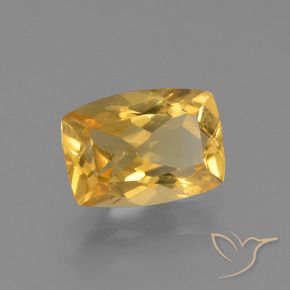 Citrine Doré vif naturelle Coussin, 3.12 ct, VS