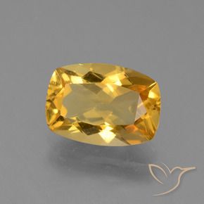 Citrine Doré moyen naturelle Coussin, 3.10 ct, VVS-VS