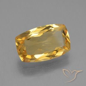 Citrine Orange doré profond naturelle Coussin, 3.53 ct, VVS-VS