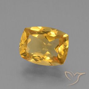 Citrine Doré foncé naturelle Coussin, 3.49 ct, VVS