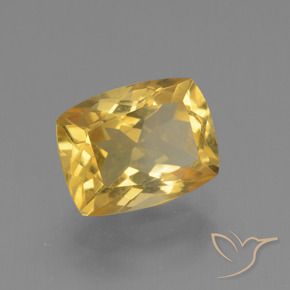 Citrine Doré naturelle Coussin, 3.72 ct, VVS-VS