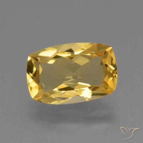 3.63ct Naturel Doré Citrine, Coussin, VVS-VS