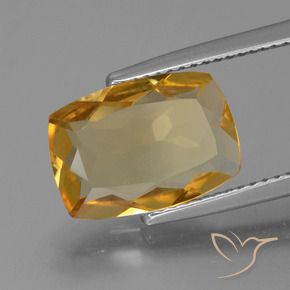 Citrine Doré moyen-foncé naturelle Coussin, 3.58 ct, VVS-VS