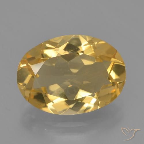 Citrine Doré moyen-foncé naturelle ovale, 3.10 ct, VVS-VS