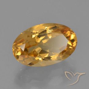 Citrine Doré moyen-foncé naturelle ovale, 4.10 ct, VVS-VS
