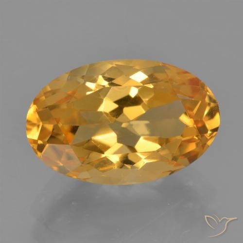Citrine doré naturelle coupe ovale, 3,86 ct, VVS-VS