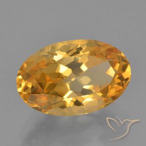 Citrine doré naturelle coupe ovale, 3,86 ct, VVS-VS