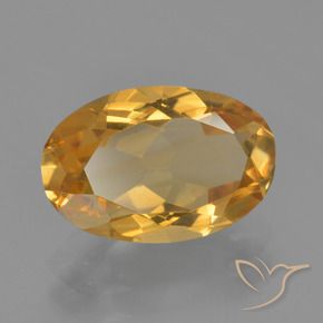 Citrine Doré moyen-foncé naturelle ovale, 3.06 ct, VVS-VS