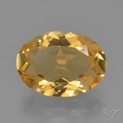 Citrine Orange doré profond naturelle ovale, 3.23 ct, VVS-VS