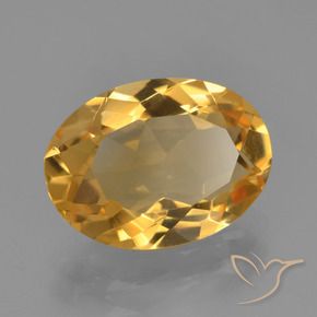 Citrine Orange doré profond naturelle ovale, 3.23 ct, VVS-VS