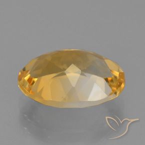 Citrine Orange doré profond naturelle ovale, 3.46 ct, VVS-VS