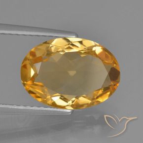 Citrine Doré moyen-foncé naturelle ovale, 3.25 ct, VVS-VS
