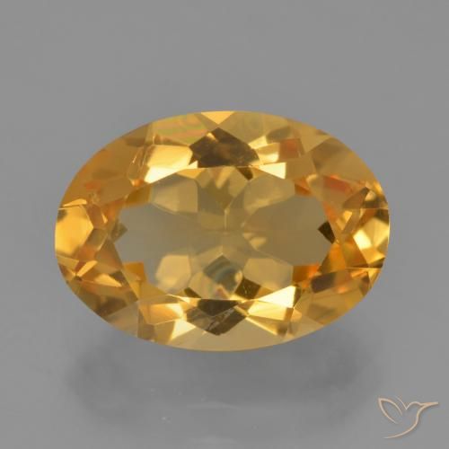 Citrine Doré-orange foncé naturelle ovale, 3.75 ct, VS