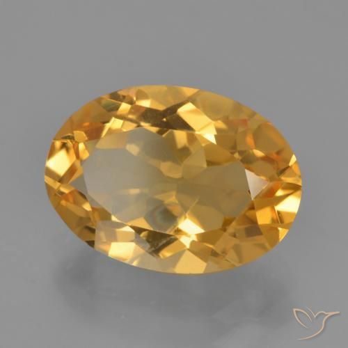 Citrine Doré-orange foncé naturelle ovale, 3.75 ct, VS