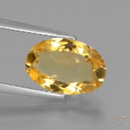 3.17ct Naturel Doré moyen-léger Citrine, ovale, VVS
