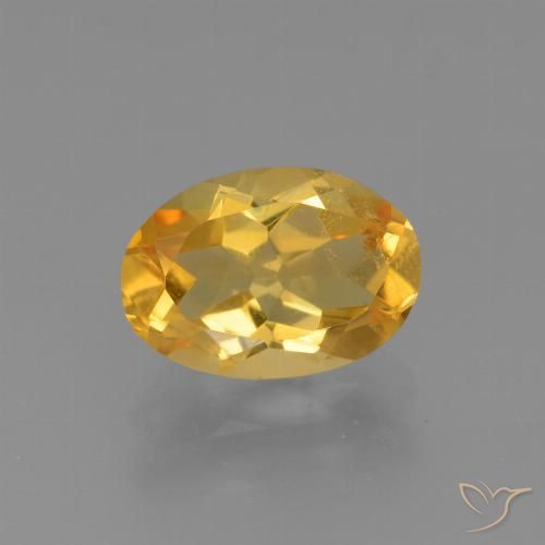 Citrine Orange doré profond naturelle ovale, 2.56 ct, VS