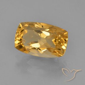 Citrine Orange doré profond naturelle Coussin, 3.06 ct, VVS-VS