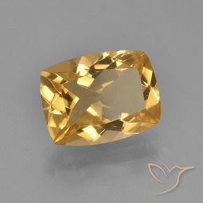 Citrine Orange doré profond naturelle Coussin, 3.71 ct, VVS-VS