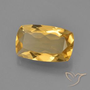 Citrine Doré moyen-foncé naturelle Coussin, 2.30 ct, VVS-VS