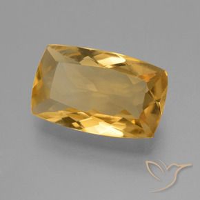 Citrine Doré moyen-foncé naturelle Coussin, 3.87 ct, VVS