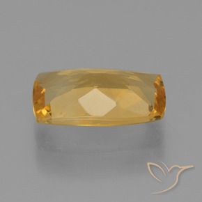 Citrine Doré moyen-foncé naturelle Coussin, 3.87 ct, VVS