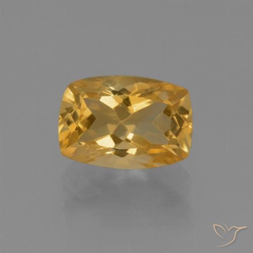 2.84ct Naturel Doré moyen-foncé Citrine, Coussin, VVS-VS