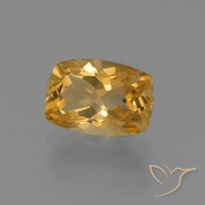 Citrine Doré moyen-foncé naturelle Coussin, 2.84 ct, VVS-VS