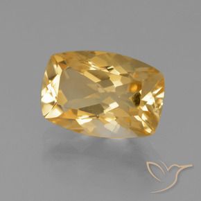 Citrine Orange doré profond naturelle Coussin, 4.12 ct, VVS-VS