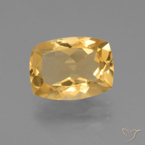 Citrine Orange doré profond naturelle Coussin, 3.26 ct, VVS-VS