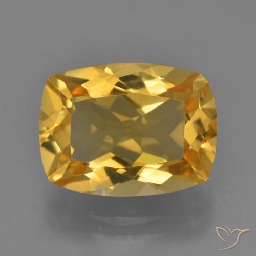 4.24ct Naturel Doré foncé Citrine, Coussin, VVS-VS