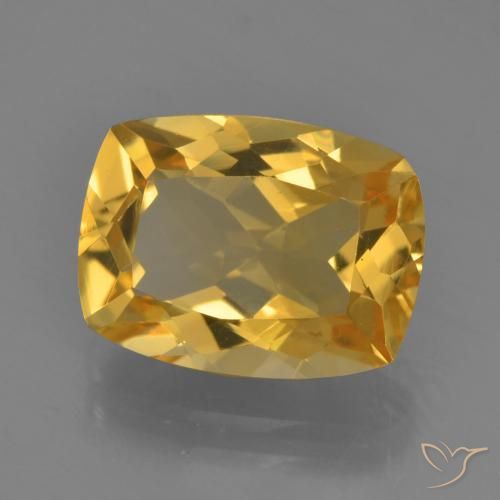Citrine Doré foncé naturelle Coussin, 4.24 ct, VVS-VS