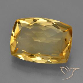Citrine Orange doré profond naturelle Coussin, 4.46 ct, VVS-VS