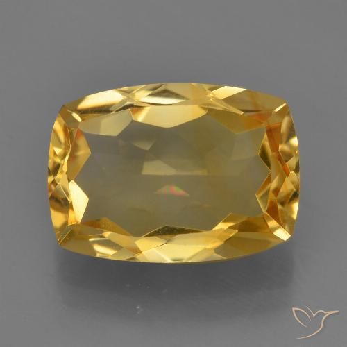 Citrine Orange doré profond naturelle Coussin, 4.51 ct, VVS-VS