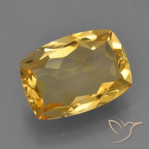 Citrine Orange doré profond naturelle Coussin, 4.51 ct, VVS-VS