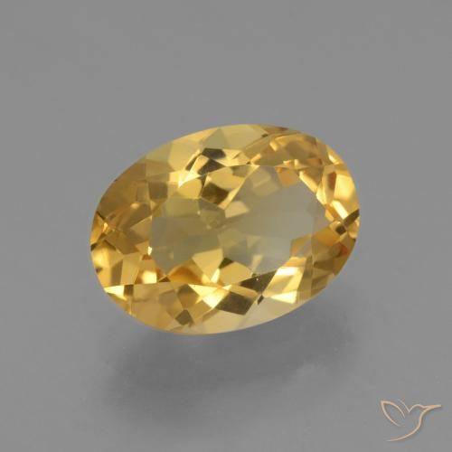 Citrine Doré moyen-foncé naturelle ovale, 3.88 ct, VVS-VS