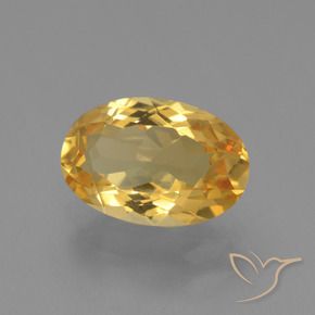Citrine Doré moyen-foncé naturelle ovale, 3.17 ct, VVS-VS