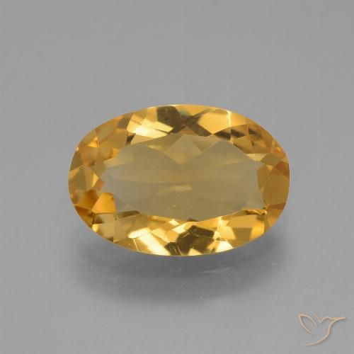 Citrine Orange doré profond naturelle ovale, 3.00 ct, VVS-VS