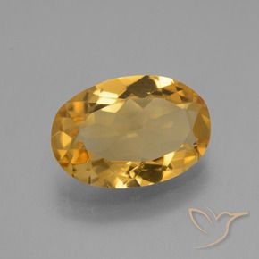Citrine Orange doré profond naturelle ovale, 3.00 ct, VVS-VS