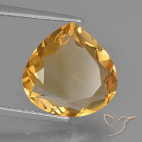 Citrine Doré-orange foncé naturelle En forme de poire, 4.19 ct, VVS-VS