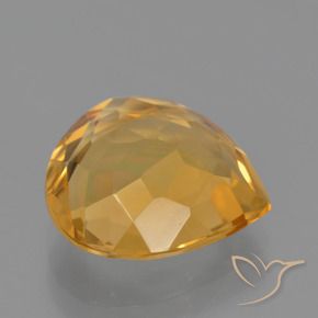 Citrine Doré-orange foncé naturelle En forme de poire, 4.19 ct, VVS-VS